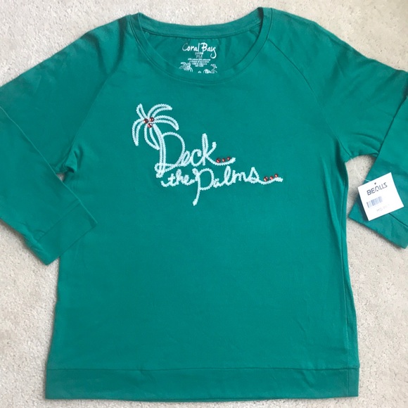 Deck the Palms Coral Bay 3/4 sleeve T-shirt, Sz PM - Picture 12 of 12
